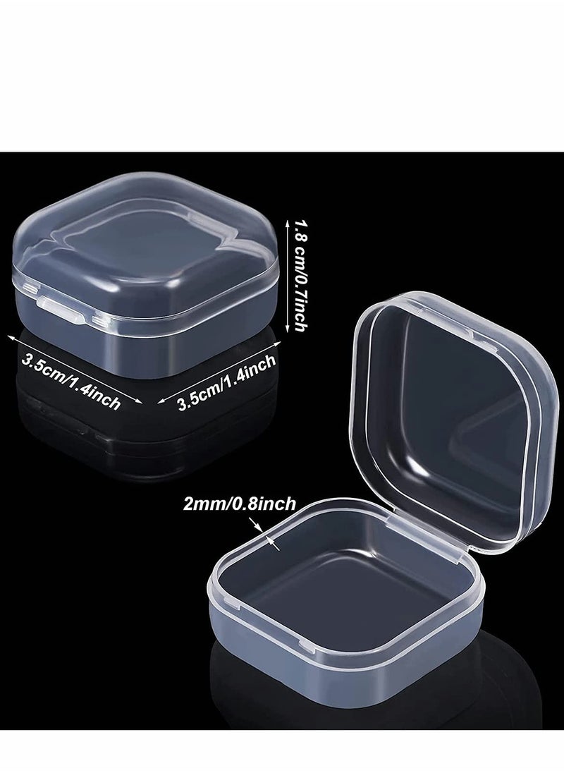 KASTWAVE 6 Pieces Mini Plastic Clear Beads Storage Containers Box for Collecting Small Items, Beads, Jewelry, Business Cards, Game Pieces, Crafts and Other Craft Projects (1.37 x 1.37 x 0.7 Inch)  - Image 4