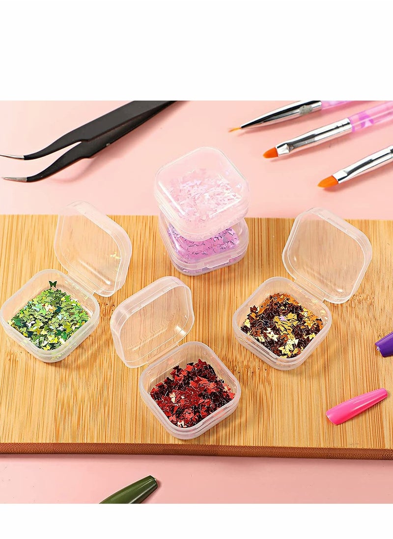 KASTWAVE 6 Pieces Mini Plastic Clear Beads Storage Containers Box for Collecting Small Items, Beads, Jewelry, Business Cards, Game Pieces, Crafts and Other Craft Projects (1.37 x 1.37 x 0.7 Inch)  - Image 5