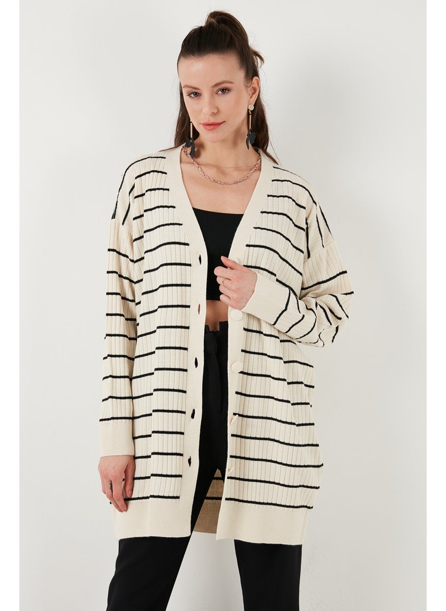 Lela V Neck Buttoned Knitted Cardigan Women's Cardigan 4616137  - Image 3