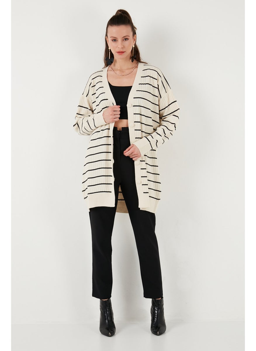 Lela V Neck Buttoned Knitted Cardigan Women's Cardigan 4616137  - Image 4