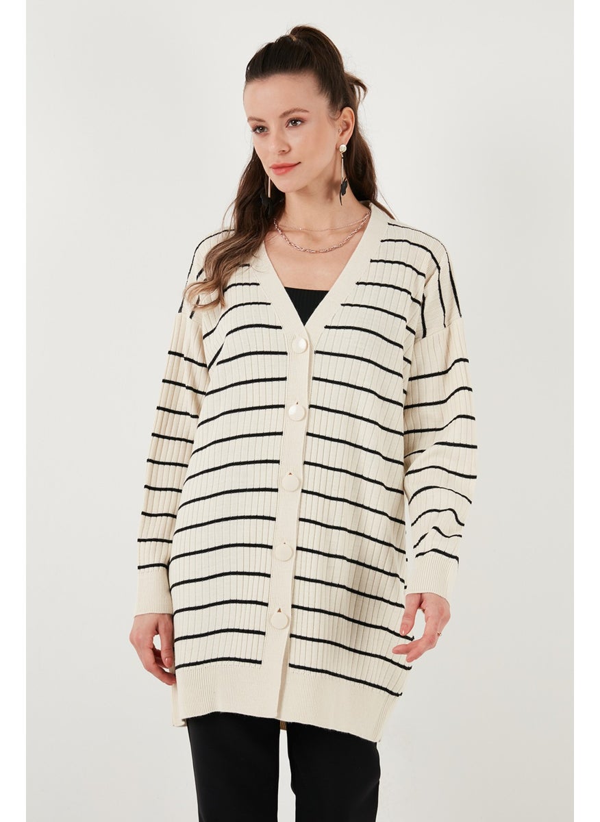Lela V Neck Buttoned Knitted Cardigan Women's Cardigan 4616137  - Image 5