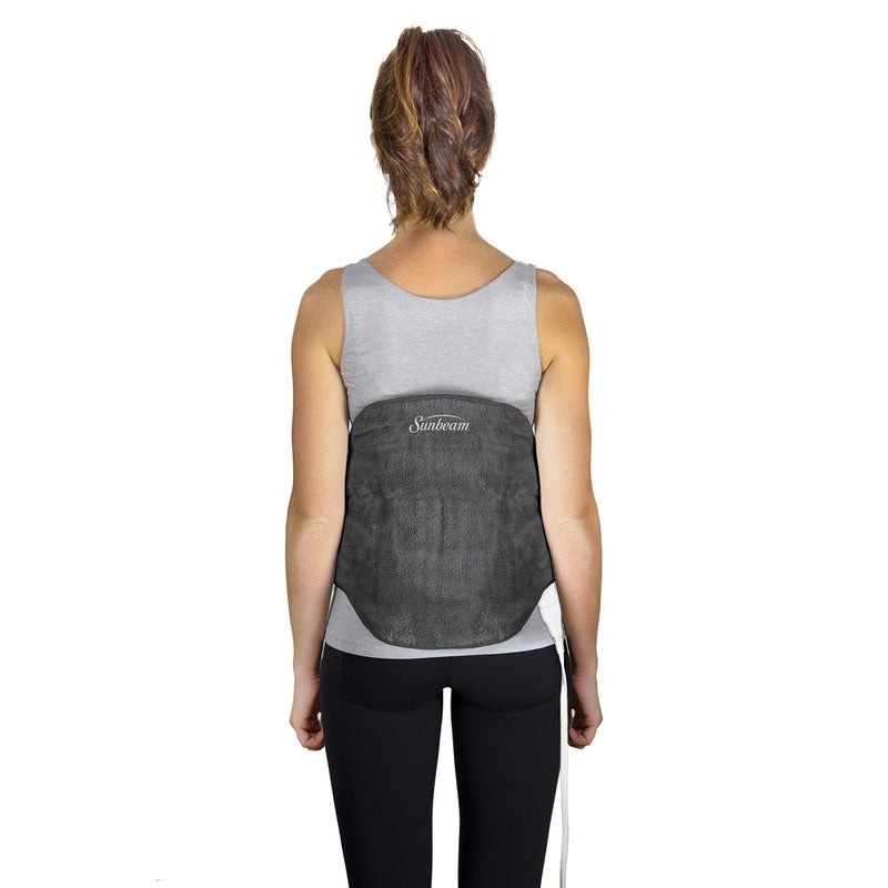 Sunbeam غطاء وسادة تسخين صن بييم لتخفيف آلام الظهر مع إيقاف تلقائي وخيار تسخين رطب 23 × 15 بوصة رمادي Slate - Image 5