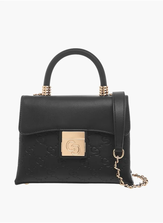 سيليست Monogram Embossed Crossbody Bag with Flap Closure