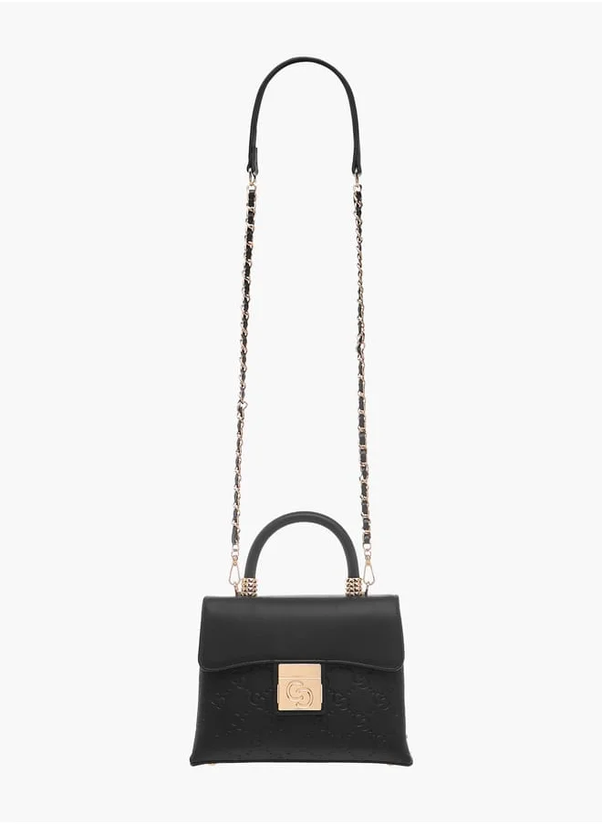 سيليست Monogram Embossed Crossbody Bag with Flap Closure