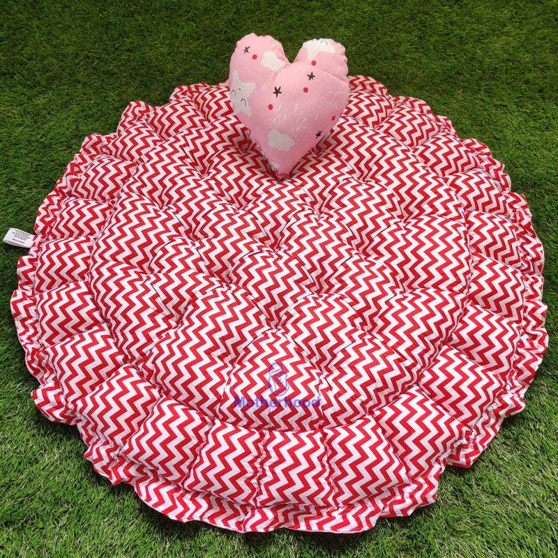 MOTHERHOOD MOTHERHOOD Round Baby Tub Bed HeartShaped Pillow Luxury Baby Mattress Bed Sleeper Bedding Set Safe Cotton Fabric with RFilled UltraSoft Comfortable for Newborn to Toddlers Pink - Image 4