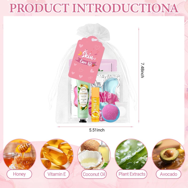 Erinde 60 PCS Spa Party Supplies for Girls, Spa Party Favors Include Face Masks Skincare, Hand Cream, Lip Balm, Under Eye Patches, Lip Mask, Foot Bath Bombs, Bulk Birthday Sleepover Party Supplies for Women - Image 5