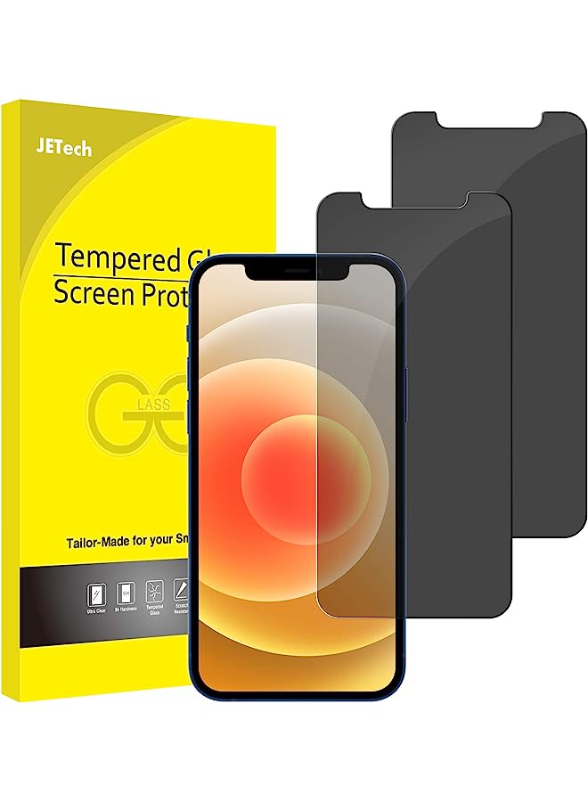 Jetech Privacy Screen Protector For Iphone 12/12 Pro 6.1-Inch, Anti Spy Tempered Glass Film, 2-Pack - Image 1