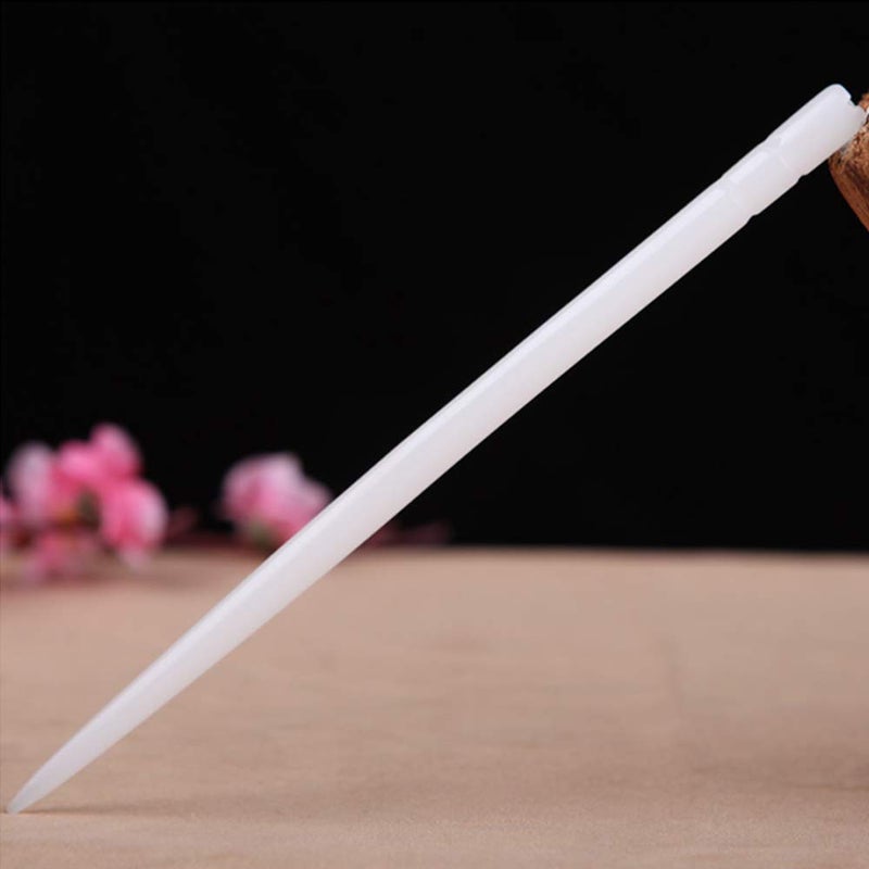 Chinese White Jade 669 Hair Sticks for Long Hair Simple Hairpins for Cheongsam
