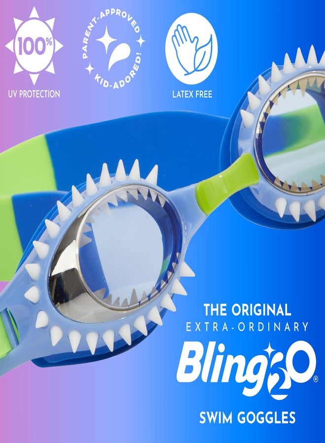 Bling 2O Bling2o Boy's Fish-N-Chips Swim Goggles (Little Kids/Big Kids) Hammerhead Blue One Size - Image 3