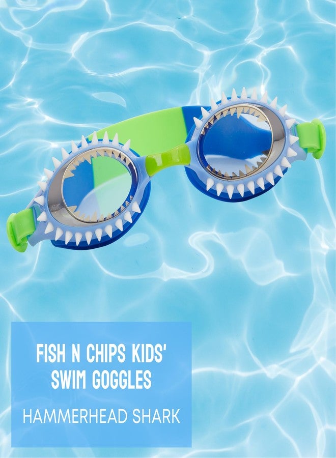 Bling 2O Bling2o Boy's Fish-N-Chips Swim Goggles (Little Kids/Big Kids) Hammerhead Blue One Size - Image 2