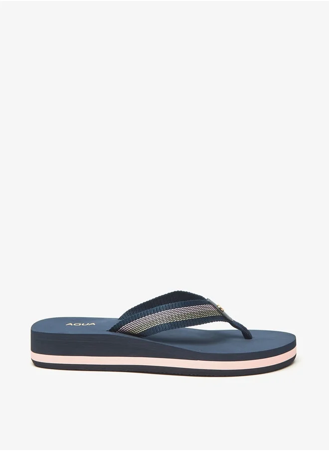أكوا Women's Printed Thong Slippers