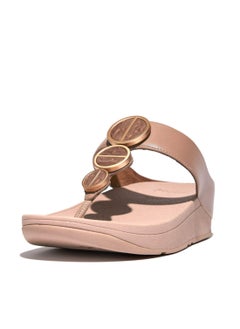 FitFlop 049-684 صندل نسائي من Fitflop هالو ميتاليك تو بوست FE5-137 بيج  - Image 3