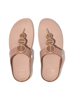 FitFlop 049-684 صندل نسائي من Fitflop هالو ميتاليك تو بوست FE5-137 بيج  - Image 2