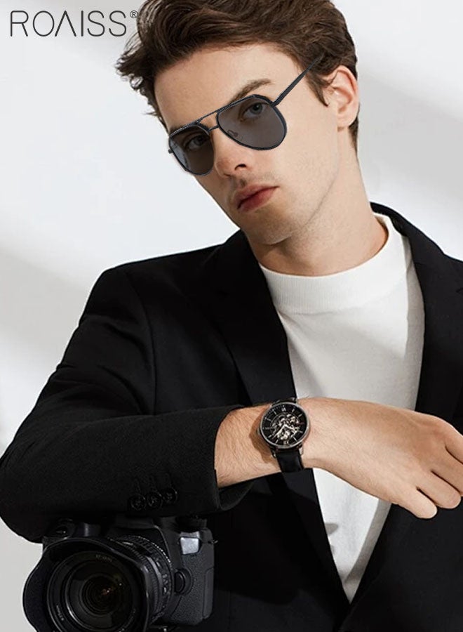 roaiss Men's Polarized Aviator Sunglasses, UV400 Protection Sun Glasses with Aluminum Magnesium Frame, Fashion Anti-Glare Sun Shades for Men Driving, Fishing, Traveling - Image 3