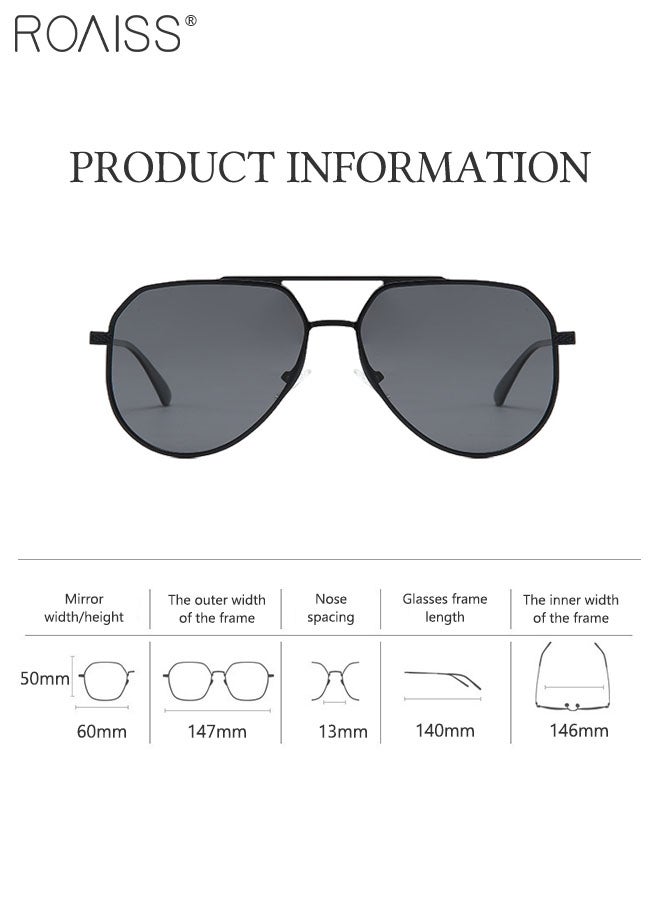 roaiss Men's Polarized Aviator Sunglasses, UV400 Protection Sun Glasses with Aluminum Magnesium Frame, Fashion Anti-Glare Sun Shades for Men Driving, Fishing, Traveling - Image 4
