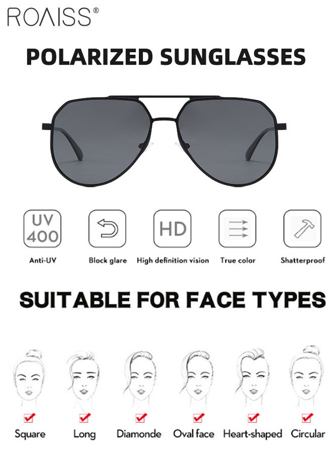roaiss Men's Polarized Aviator Sunglasses, UV400 Protection Sun Glasses with Aluminum Magnesium Frame, Fashion Anti-Glare Sun Shades for Men Driving, Fishing, Traveling - Image 5