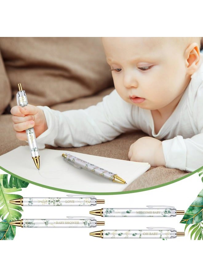 Chuangdi 24 Pcs Baby Shower Ballpoint Pens Favors Bulk Retractable Ballpoint Pen Black Ink with Baby Shower Gifts for Guests School Supply(Leaf) - Image 4