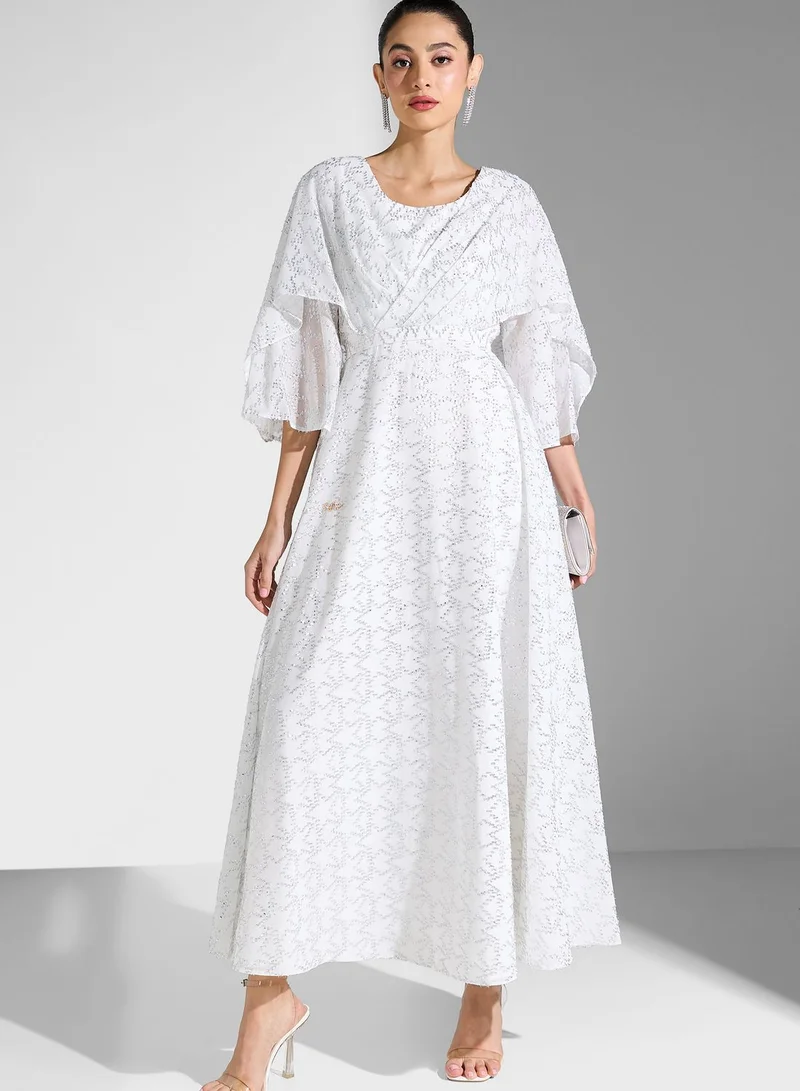 Fashion Trends by Suzy Matar Puff Sleeve Tiered Dress