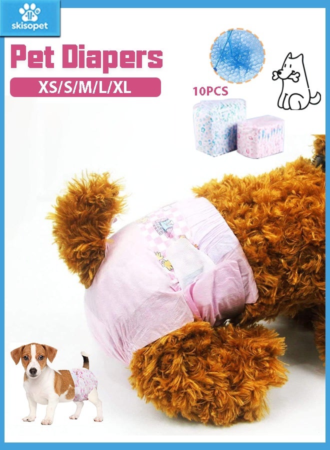 شيزوبيت حفاضات الحيوانات الأليفة للاستخدام مرة واحدة للكلاب الإناث، حفاضات فائقة الحماية، فائقة الامتصاص، ناعمة، قابلة للتمدد، حفاضات للكلاب، ملفوفة بالكامل حول الخصر للكلاب والقطط - Image 1