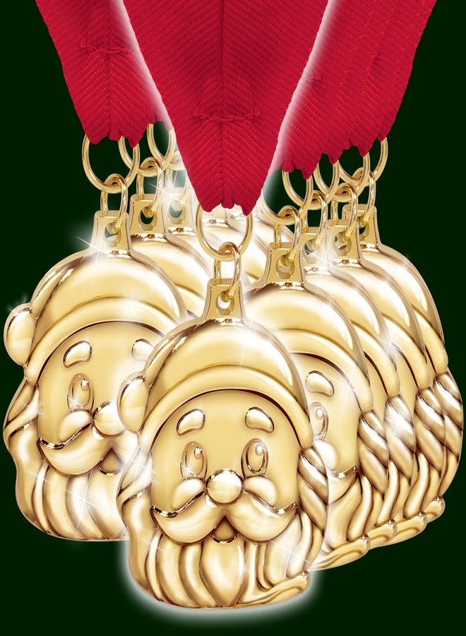 Crown Awards مجموعة ميداليات سانتا (10 قطع) - ميداليات ذهبية مقاس 2 بوصة لجوائز العطلات، مناسبة لحفلات عيد الميلاد، والفعاليات الشتوية، وجوائز العطلات، وجوائز عيد الميلاد غير التقليدية، وجوائز ألعاب عيد الميلاد، ومسابقات العطلات. - Image 1