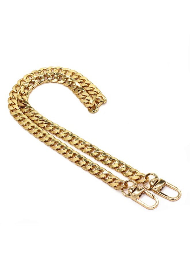 Model Worker DIY Iron Flat Chain Strap Handbag Chains Purse Chain Straps Shoulder Cross Body Replacement Straps with Metal Buckles (31.5", Gold) - Image 1