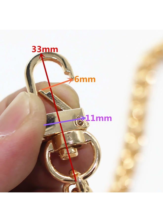 Model Worker DIY Iron Flat Chain Strap Handbag Chains Purse Chain Straps Shoulder Cross Body Replacement Straps with Metal Buckles (31.5", Gold) - Image 4