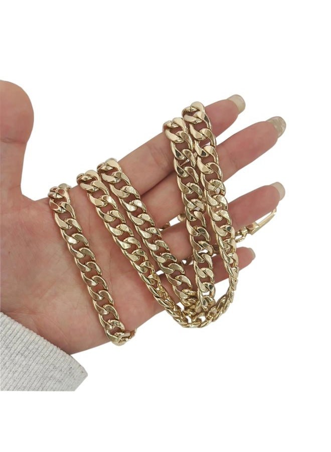 Model Worker DIY Iron Flat Chain Strap Handbag Chains Purse Chain Straps Shoulder Cross Body Replacement Straps with Metal Buckles (31.5", Gold) - Image 5