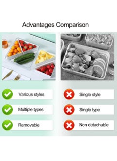 KASTWAVE Veggie Tray with Lid-Divided Serving Tray With Lid ,Tray with 4 Compartments , Reusable Food Storage Containers for Party Serving Platter, Fruit Vegetable Snack Tray Container,Nut ,Desserts,Fridge  - Image 5