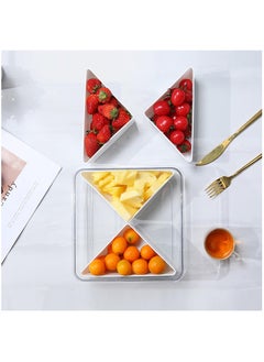 KASTWAVE Veggie Tray with Lid-Divided Serving Tray With Lid ,Tray with 4 Compartments , Reusable Food Storage Containers for Party Serving Platter, Fruit Vegetable Snack Tray Container,Nut ,Desserts,Fridge  - Image 4