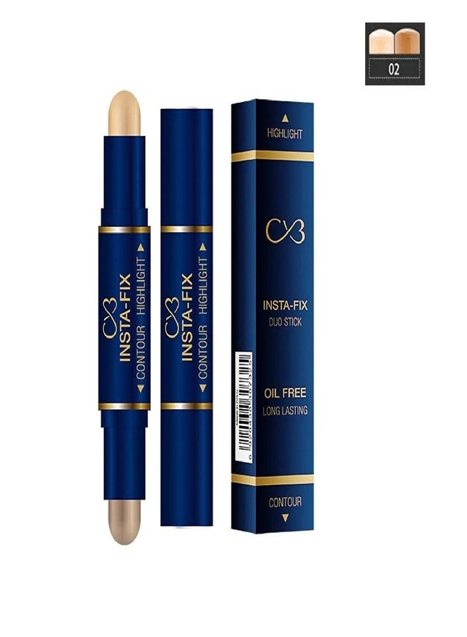 Cvb 2in1 Contour Stick For Face Highlight+Contour Insta-Fix Duo Stick Oil Free Long Lasting - Image 3
