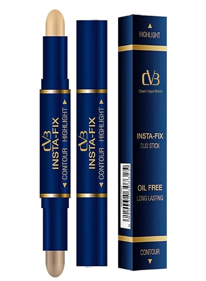 Cvb 2in1 Contour Stick For Face Highlight+Contour Insta-Fix Duo Stick Oil Free Long Lasting - Image 1