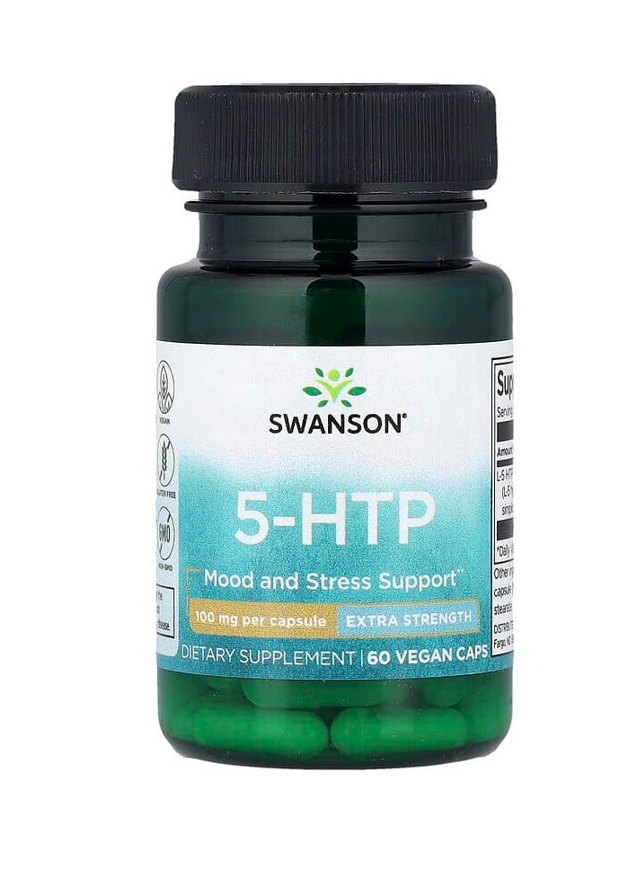 5-هيدروكسي تريبتوفان، قوة إضافية، 100 ملغ، 60 كبسولة نباتية