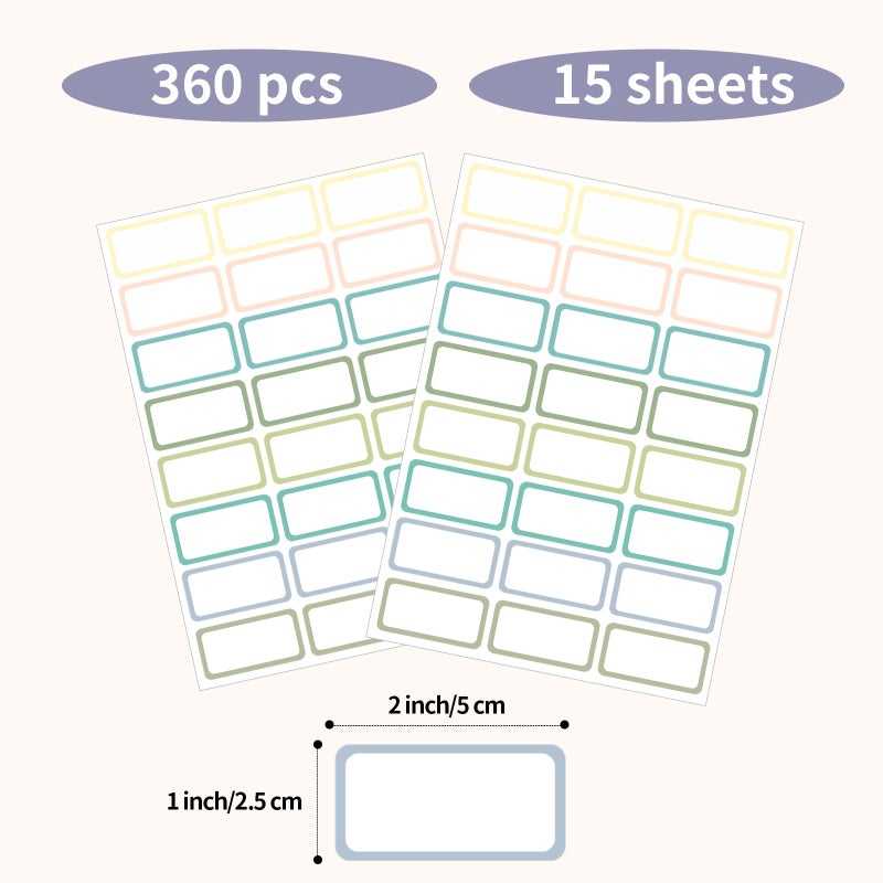 STARLIBOO Removable Labels, Removable Colored Labels Stickers, Self-Adhesive Rectangular Stickers Water/Oil/Tear Resistant for Food Containers/Classroom/Storage (8 Colors, 360 Labels) - Image 3