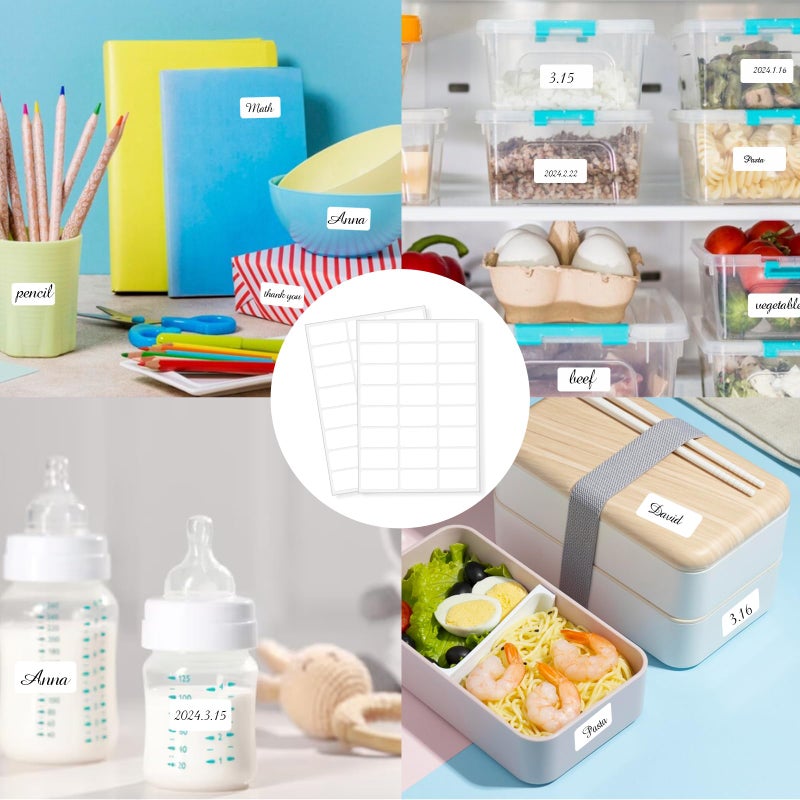 STARLIBOO Removable Labels, Removable Colored Labels Stickers, Self-Adhesive Rectangular Stickers Water/Oil/Tear Resistant for Food Containers/Classroom/Storage (8 Colors, 360 Labels) - Image 5