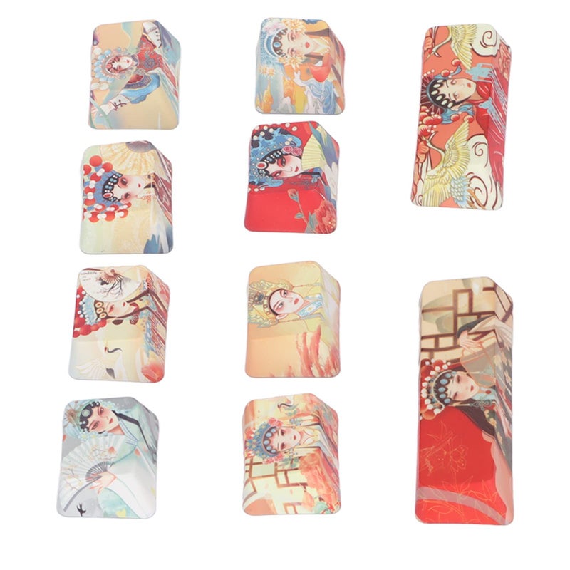 أغطية مفاتيح PBT ذات الطابع الصيني، 10 مفاتيح، متينة، نقل حراري، لمفاتيح الميكانيكية 61، 87، 104، 108 - Image 5