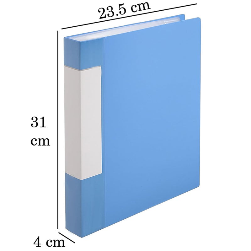 RONTENO A4 Display Presentation File Folder | Clear Pockets Art Plastic Sleeves Protectors Translucent Cover | 60 Pocket Document Binders | Portfolio File Folder for Home, School, Office Set of Two - Image 2