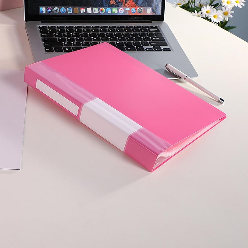RONTENO A4 Display Presentation File Folder | Clear Pockets Art Plastic Sleeves Protectors Translucent Cover | 60 Pocket Document Binders | Portfolio File Folder for Home, School, Office Set of Two - Image 4