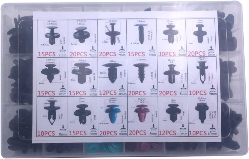 Lantee 299 PCS Car Push Pins Bumper Door Panel Trim Clips Kit - 18 Sizes for BMW, Toyota, Honda, Benz, Nissan, Subaru, Mazda, Audi - Image 4