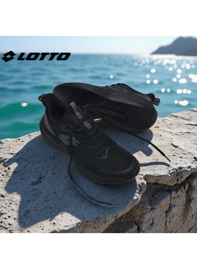 Lotto Men's Running Shoes Breathable Stable Shock Absorption Sports Casual Jogging Shoes 1176 Black 43 - Image 4