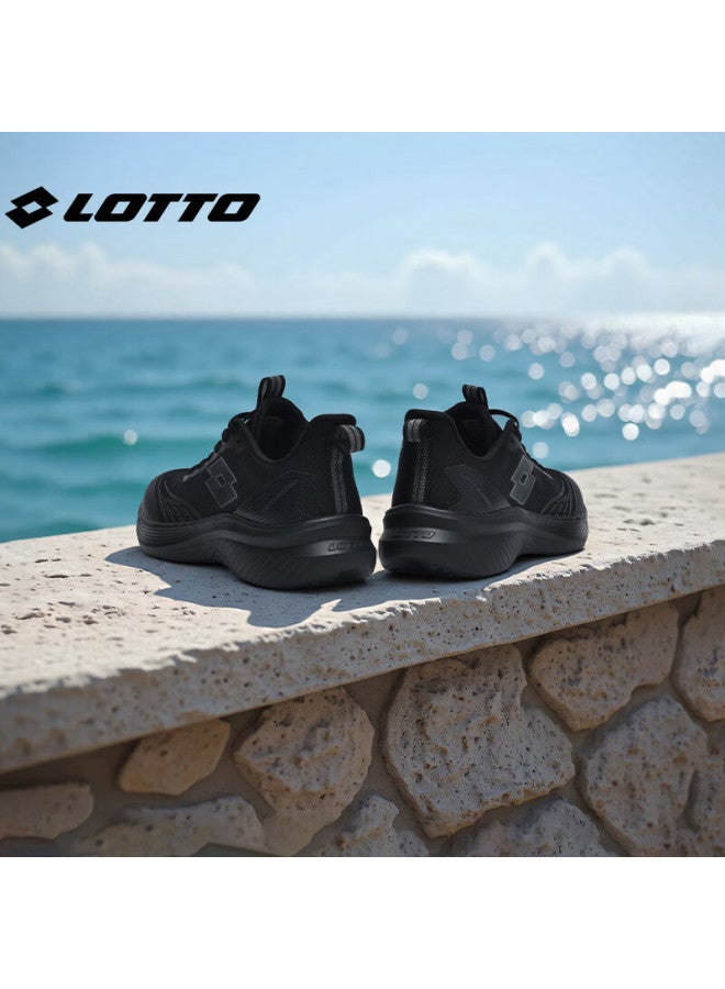 Lotto Men's Running Shoes Breathable Stable Shock Absorption Sports Casual Jogging Shoes 1176 Black 43 - Image 2