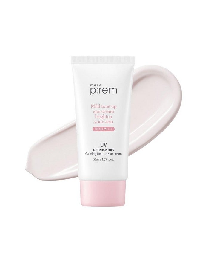 MAKEP:REM Make P:Rem Uv Defense Me. Calming Tone Up Sun Cream, Korean Sunscreen, Reef Safe Sunscreen, Non Nano Zinc Oxide, Chemical Free, Non Greasy Sunscreen Spf 50, 50Ml, 1.69 Fl.Oz. - Image 1