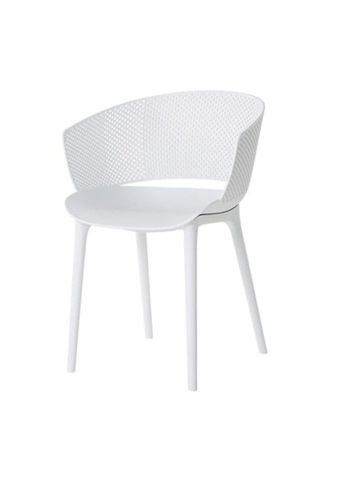 MAPLE HOME DECORATION - Maple Home Modern Plastic Dining Armchair Stackable Curved Backrest Nordic Leisure Living Outdoor Garden Indoor Patio Furniture - Image 1