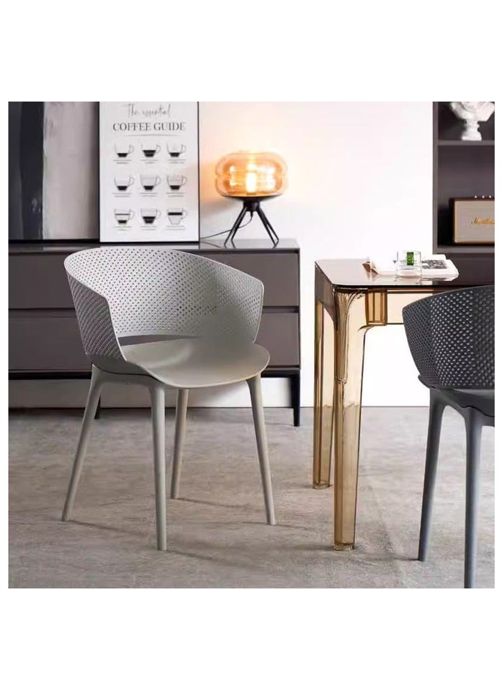 MAPLE HOME DECORATION - Maple Home Modern Plastic Dining Armchair Stackable Curved Backrest Nordic Leisure Living Outdoor Garden Indoor Patio Furniture - Image 1