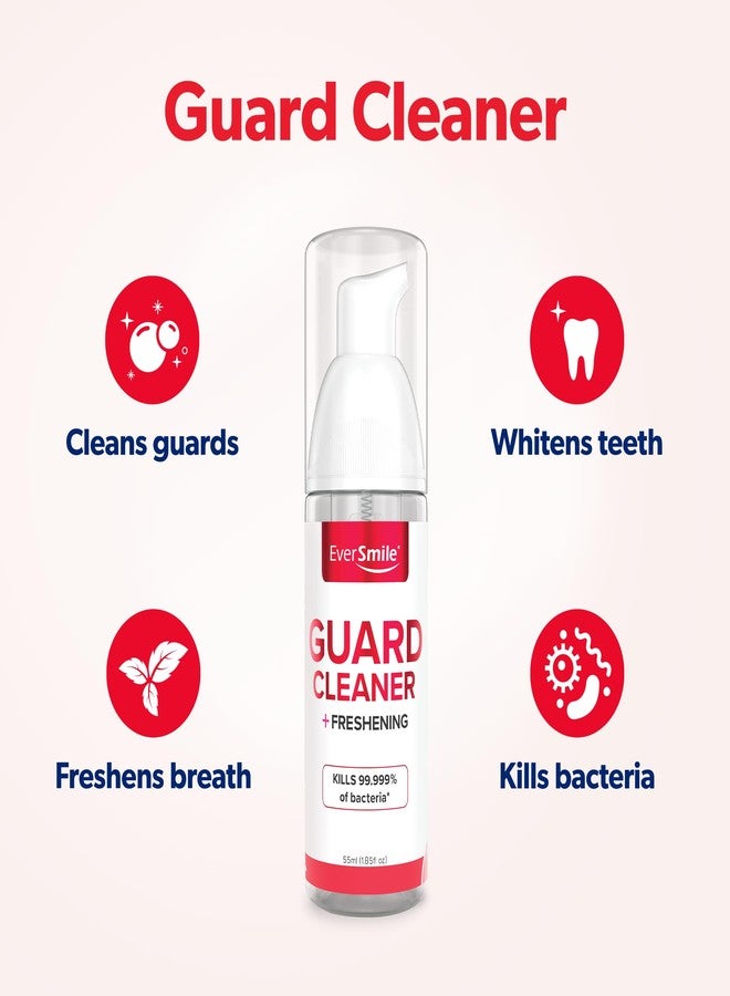 EverSmile رغوة تنظيف واقي الفم من إيفر سمايل - نعناع منعش، 55 مل (1 عبوة) - للفم، الليل، كرة القدم، الملاكمة، النوم، الشخير، الطحن وجميع أنواع الواقيات - combats رائحة الفم الكريهة - Image 2