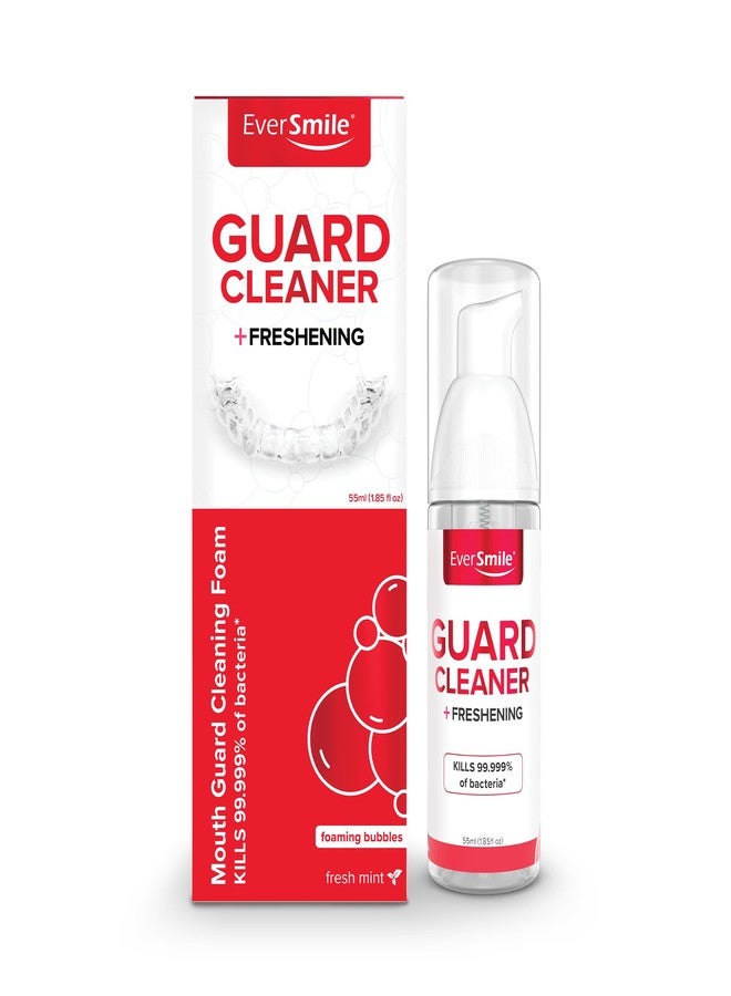 EverSmile رغوة تنظيف واقي الفم من إيفر سمايل - نعناع منعش، 55 مل (1 عبوة) - للفم، الليل، كرة القدم، الملاكمة، النوم، الشخير، الطحن وجميع أنواع الواقيات - combats رائحة الفم الكريهة - Image 1