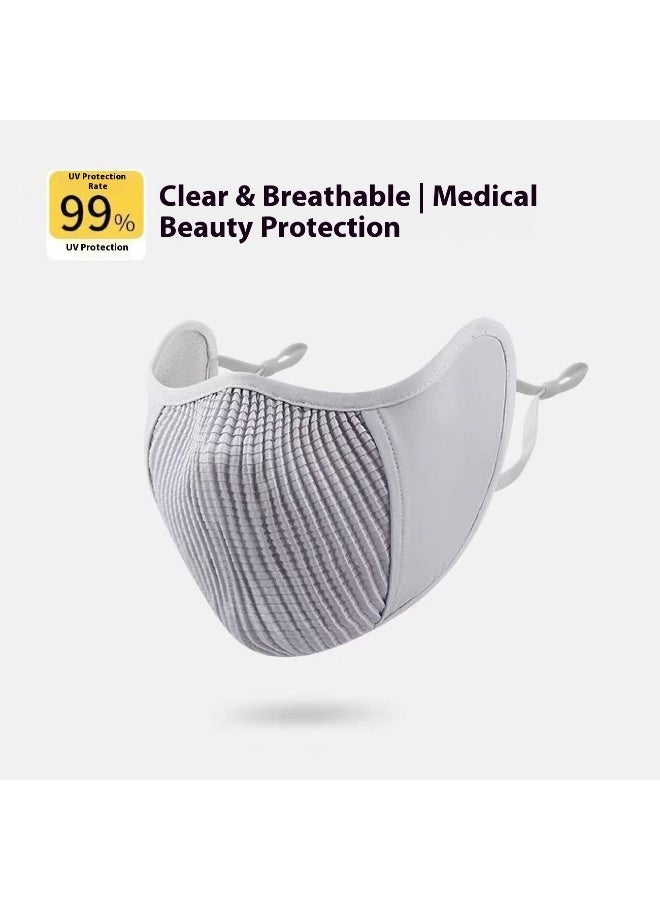 Breathable Sun Protection Mask For Men And Women, Summer UV Protection, Eye Protection, Sports, Full Face Sun Protection, Ice Silk, Outdoor Breathable Running And Cycling Face Mask. - Image 1