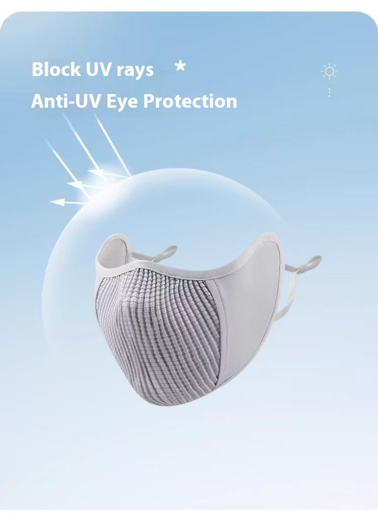 Breathable Sun Protection Mask For Men And Women, Summer UV Protection, Eye Protection, Sports, Full Face Sun Protection, Ice Silk, Outdoor Breathable Running And Cycling Face Mask. - Image 2