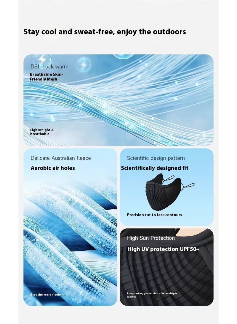 Breathable Sun Protection Mask For Men And Women, Summer UV Protection, Eye Protection, Sports, Full Face Sun Protection, Ice Silk, Outdoor Breathable Running And Cycling Face Mask. - Image 3