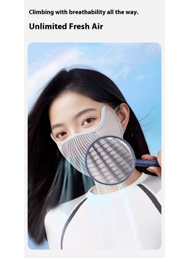 Breathable Sun Protection Mask For Men And Women, Summer UV Protection, Eye Protection, Sports, Full Face Sun Protection, Ice Silk, Outdoor Breathable Running And Cycling Face Mask. - Image 4
