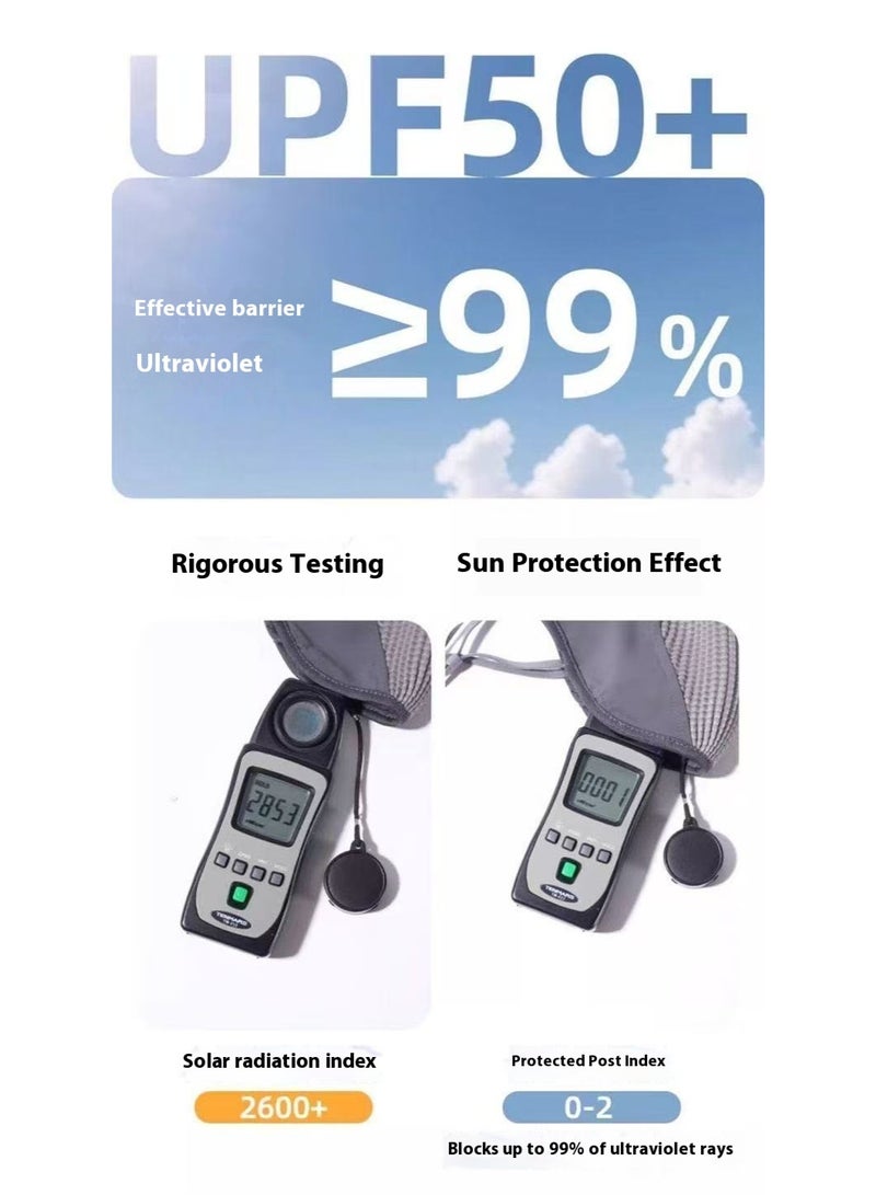 Breathable Sun Protection Mask For Men And Women, Summer UV Protection, Eye Protection, Sports, Full Face Sun Protection, Ice Silk, Outdoor Breathable Running And Cycling Face Mask. - Image 5